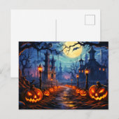 Spooky Cemetery Happy Halloween Briefkaart (Voorkant / Achterkant)