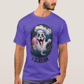 Spooky Chef Ghost Ice Cream Halloween Funny Mannen T-shirt (Voorkant)