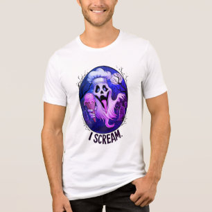 Spooky Chef Ghost Ice Cream Halloween Funny Mannen Tri-Blend Shirt