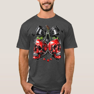 Spooky Cherry Halloween Bow T-shirt
