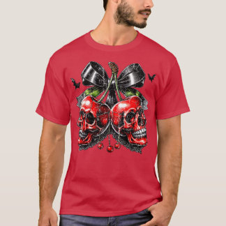 Spooky Cherry Halloween Bow T-shirt