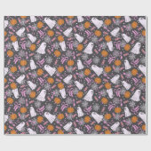 Spooky Chic Ghosts Coquette Pink Bows Halloween Cadeaupapier (Vlak)