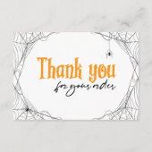 Spooky & Chic Spiderweb Halloween Bedankt (Achterkant)