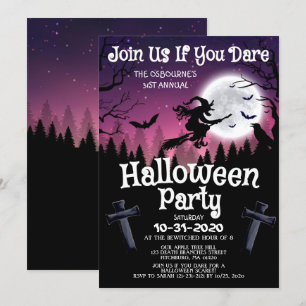 Spooky Chic Wicked Witch Halloween Kostuumfeest Kaart