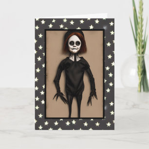 Spooky Child Doll Creature Halloween Kaart