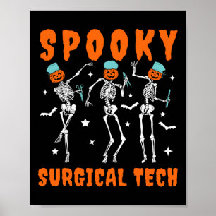 Spooky Chirurgische Tech Skeleton Dancing Chirurgi Poster