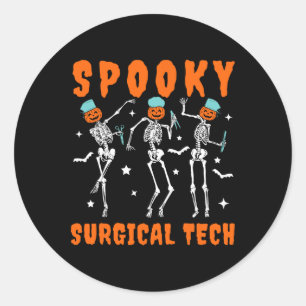 Spooky Chirurgische Tech Skeleton Dancing Chirurgi Ronde Sticker