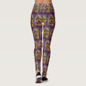 Spooky Chow Chow Dog Halloween Heks en Pompoen Leggings (Achterkant)