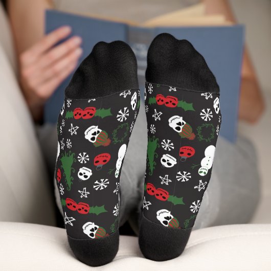 Spooky Christmas griezelig Gothic thema vakantie Sokken (Onderkant)