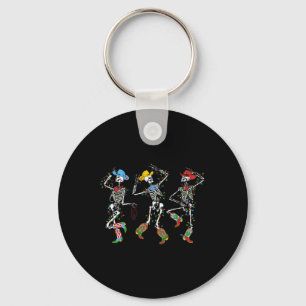 Spooky Christmas Skeleton Dancing Western Cowboy X Sleutelhanger