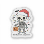 Spooky Christmas Skeleton Sticker – Funny Holiday  (Voorkant)
