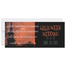 Spooky Church Halloween Wedding Save the Date Card