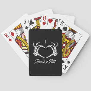 Spooky Classic - Skeleton Hands Heart Pokerkaarten