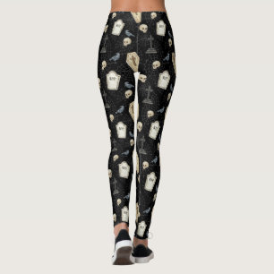 Spooky Coffin en Raven Halloween Leggings