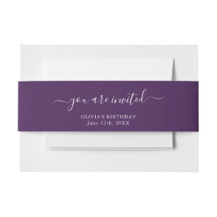 Spooky Colors - Deep Paarse Invitation Belly Band Uitnodigingen Wikkel