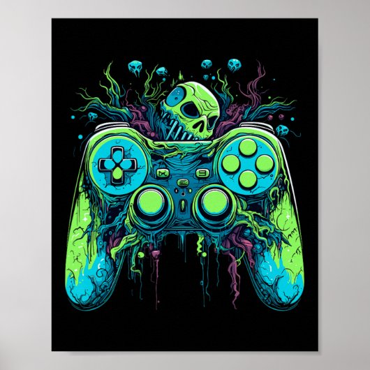Spooky Cool Gaming Controller Videogame 1 Poster (Voorkant)