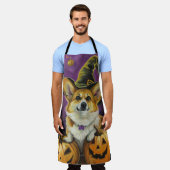Spooky Corgi Dog Halloween Witch Pumpkin Schort (Gedragen)