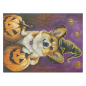 Spooky Corgi Dog Halloween Witch Pumpkin Tafelkleed (Voorkant (Horizontaal))