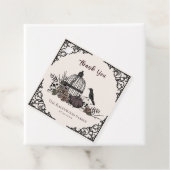 Spooky Cream Gothic Skull en Rozen Bedankt Bedankjes Labels (In situ)