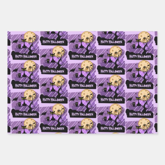 Spooky Creatures Halloween Wrapping Paper Sheets (Voorkant)