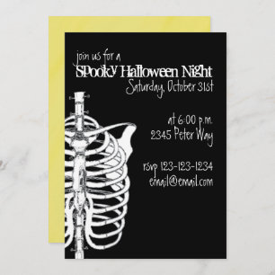 Spooky Creepy Skeleton X-Ray Halloween Party Kaart