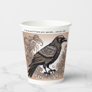 Spooky Crow Halloween Folk Art Paper Cups Papieren Bekers