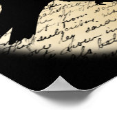 Spooky Crow on Aged Text Poster (Hoek)