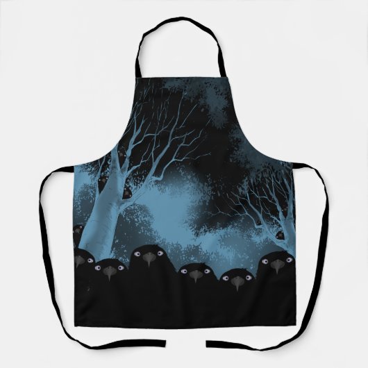 Spooky Crows Allover Apron Schort (Voorkant)
