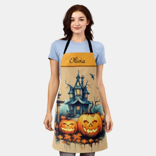 Spooky Custom All-Over Print Halloween Schort (Gedragen)