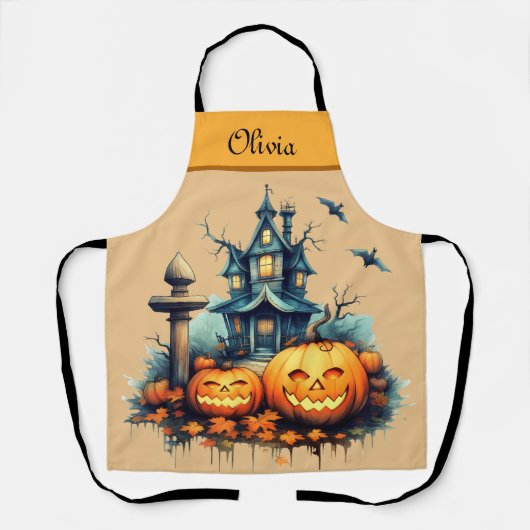Spooky Custom All-Over Print Halloween Schort (Voorkant)