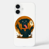 Spooky Cute Black Dog with Ghost Case-Mate iPhone Case (Achterkant)