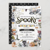 Spooky Cute Ghost Halloween Birthday Party Kaart (Voorkant / Achterkant)
