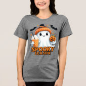 Spooky Cute Ghost T-Shirt, Halloween Ghost Tee Tri-Blend Shirt (Voorkant)