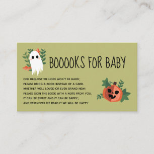 Spooky Cute Green Books voor Baby Informatiekaartje