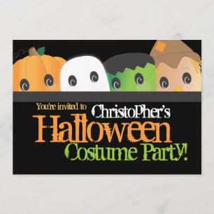 Spooky Cute Halloween Costume Party Kaart