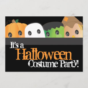 Spooky Cute Halloween Costume Party Kaart