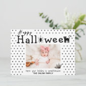 Spooky Cute Halloween Foto Aankondiging (Staand voorkant)