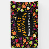 Spooky Cute Halloween Monster Cupcakes Spandoek (Verticaal)