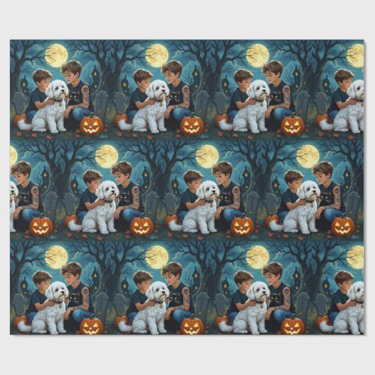 Spooky & Cute Halloween Wrapping Paper Cadeaupapier (Vlak)