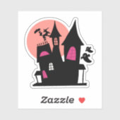 Spooky Cute House Sticker – Soft Ghost Vibes (Feuille)