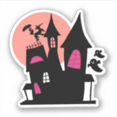 Spooky Cute House Sticker – Soft Ghost Vibes (Devant)