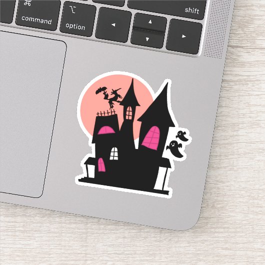 Spooky Cute House Sticker – Soft Ghost Vibes (Détail)