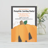 Spooky Cute Pumpkin Carving Halloween Party Kaart (Staand voorkant)