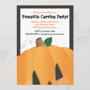 Spooky Cute Pumpkin Carving Halloween Party Kaart