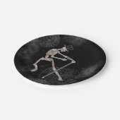 Spooky Dancing Skeleton Papieren Bordje (Gekanteld)