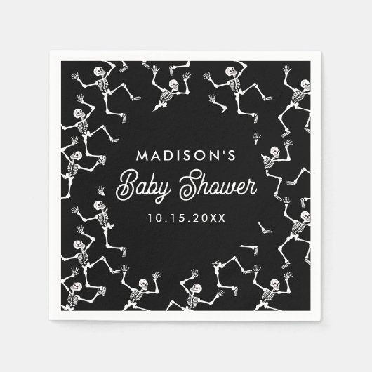 Spooky Dancing Skeletons Baby shower Servet (Voorkant)