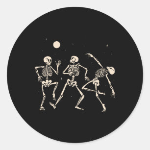 Spooky Dancing Skeletons Halloween Kostuummuziek A Ronde Sticker