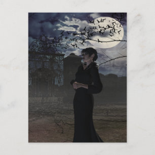 Spooky Dark Fairy in Moonlight Briefkaart