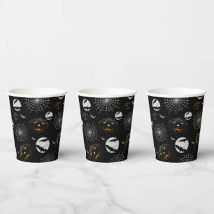 Spooky Dark Halloween Pattern Papieren Bekers