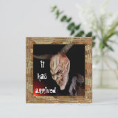 Spooky Demon Halloween is aangekomen op uitnodigin Kaart (Staand voorkant)